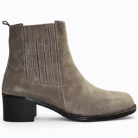 SKÓRZANE SZARE BOTKI DAMSKIE NORAVIA