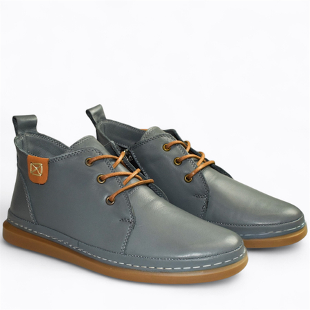 Skórzane denimowe trzewiki damskie Donteri