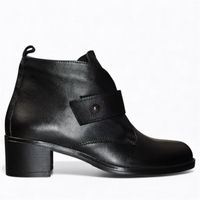 SKÓRZANE CZARNE BOTKI DAMSKIE ORINDRA