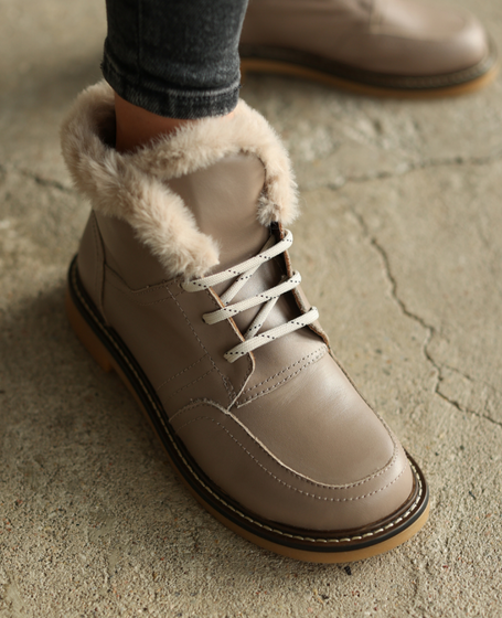 Rimella Women's Taupe Leather Boots