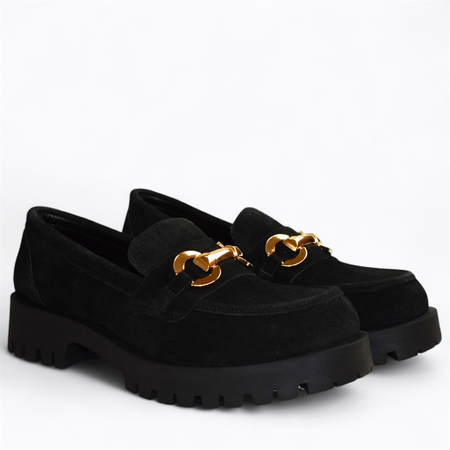 SKÓRZANE CZARNE PÓŁBUTY DAMSKIE TILOMEA