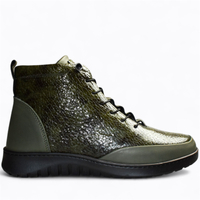 Skórzane zielone trzewiki damskie Aristea