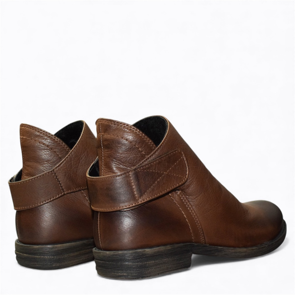 Nixoria Women's Brown Leather Ankle Boots