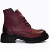 SKÓRZANE BORDOWE BOTKI DAMSKIE FANTINA