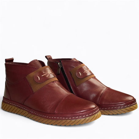 Osilina Women's Burgundy Leather Boots