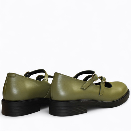 Kirella Women's Green Leather Low-Cut Shoes