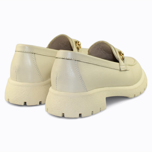 Medrena Beige Leather Women's Shoes