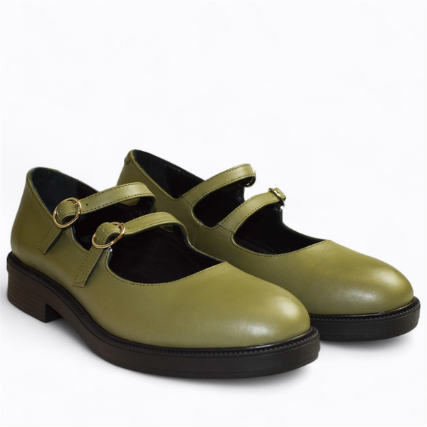 Kirella Women's Green Leather Low-Cut Shoes