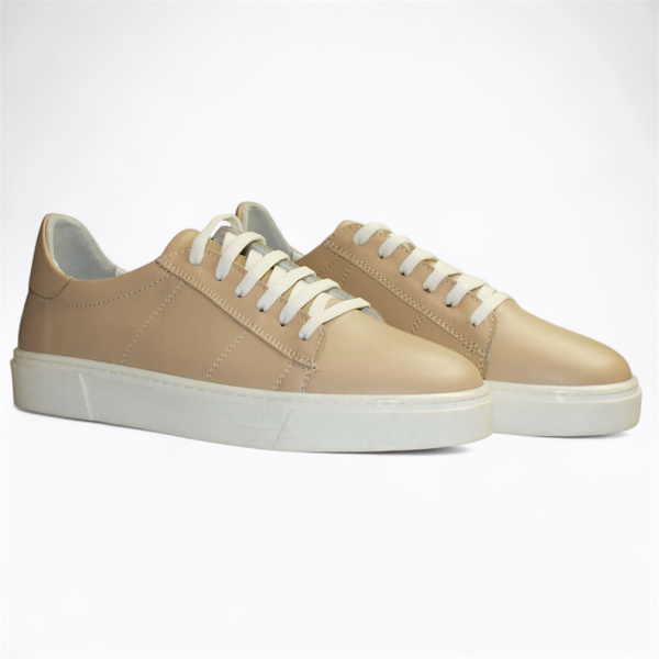 Griveti Women's Gray Leather Low-Top Shoes