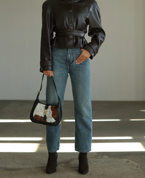 Camille White Cav - Leather Shoulder Bag