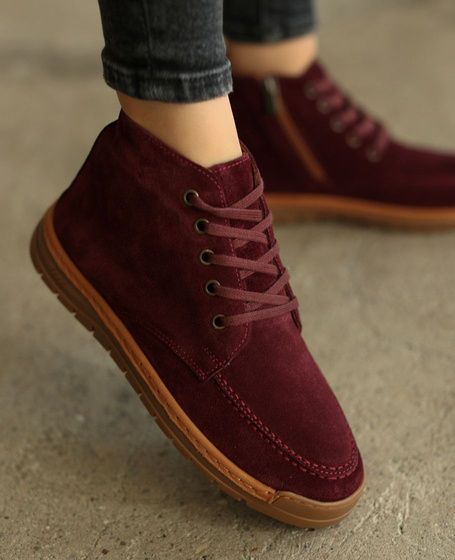 Quessia Women's Burgundy Leather Boots