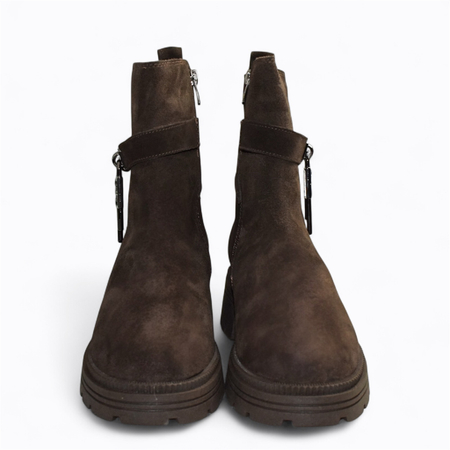 Skórzane brązowe botki damskie Pilenna