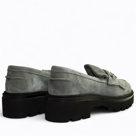 SKÓRZANE SZARE PÓŁBUTY DAMSKIE DILLERI