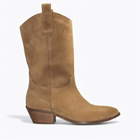Skórzane taupe kowbojki damskie Gillia