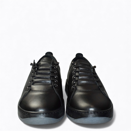 Skórzane czarne sneakersy damskie Arestia