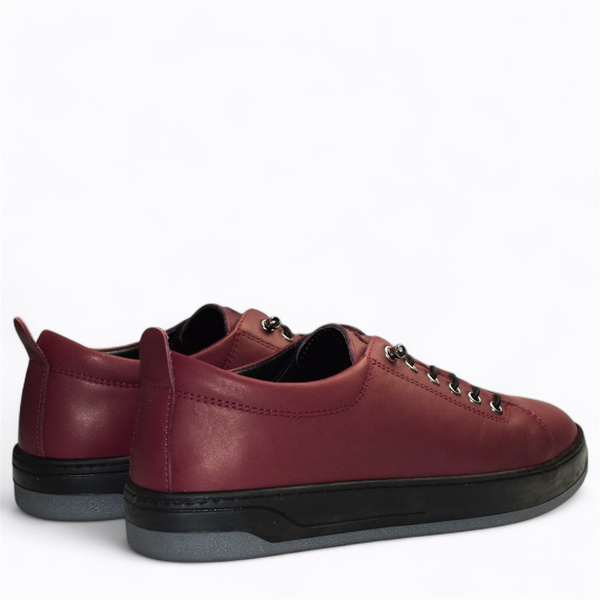 Skórzane bordowe sneakersy damskie Arestia