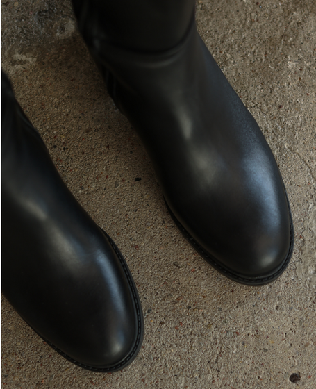 Wendela Women's Black Leather Knee-High Boots