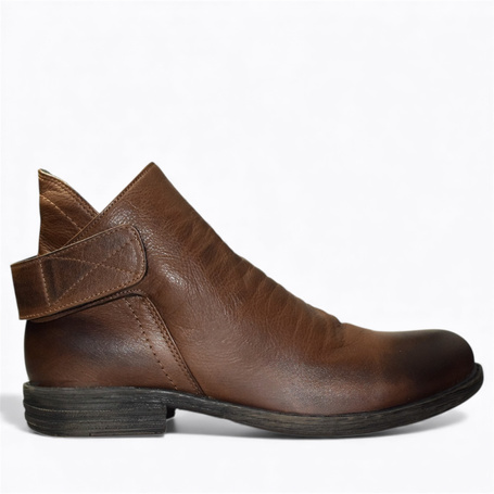 Nixoria Women's Brown Leather Ankle Boots