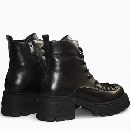 SKÓRZANE CZARNE TRZEWIKI DAMSKIE ORESTIA