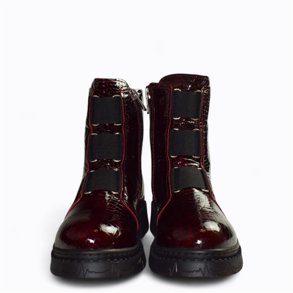 Galenna Women's Burgundy Leather Ankle Boots