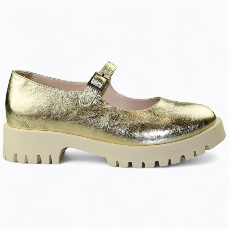 Garinia Women's Leather Gold Loafers