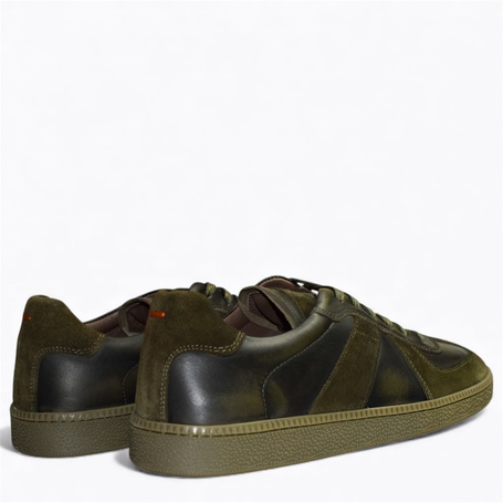 Elmerin Men's Green Leather Low-Cut Shoes