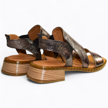 Adelira Women's Leather and Steel Sandals