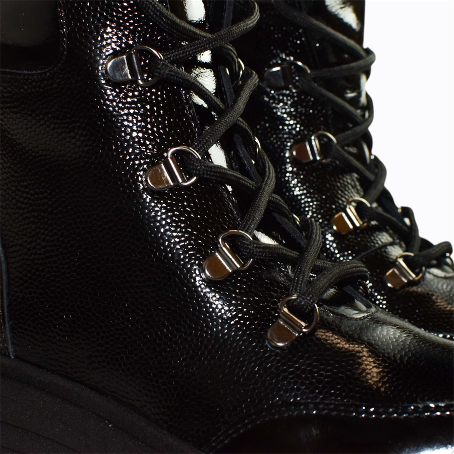 Skórzane czarne trzewiki damskie Keralin