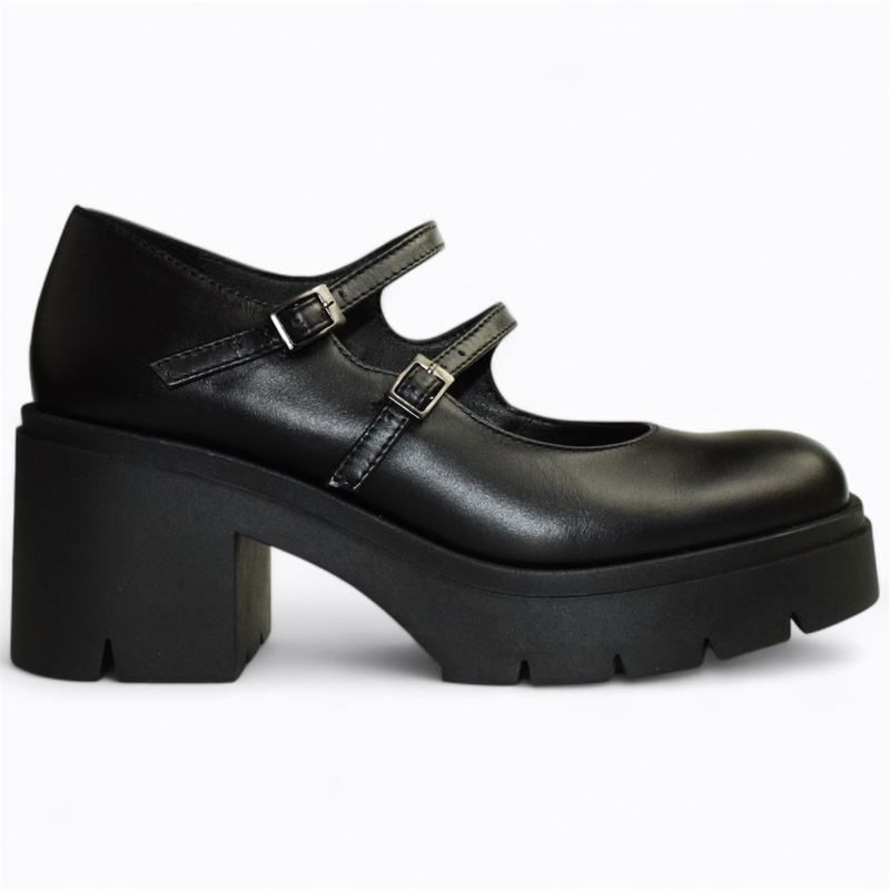 Tibisia Women's Black Leather Low-Cut Shoes