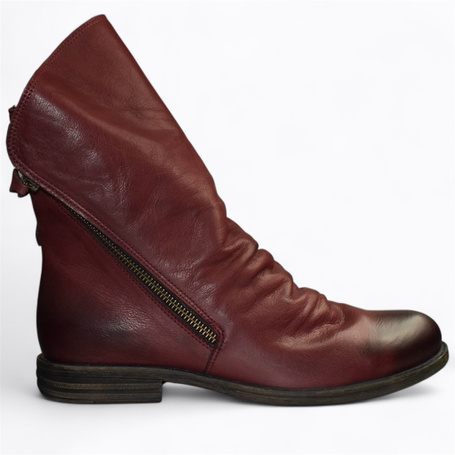 Caliona Women's Burgundy Leather Ankle Boots