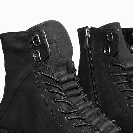 Skórzane czarne botki damskie Hadrina