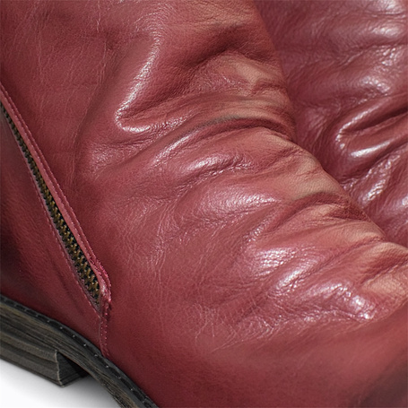 Caliona Women's Burgundy Leather Ankle Boots