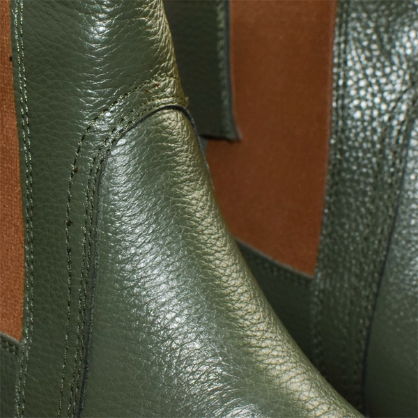 Sulemia Women's Olive Leather Ankle Boots