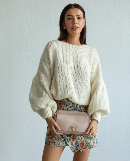 Caleiri Pudrowy - Small Leather Messenger Bag