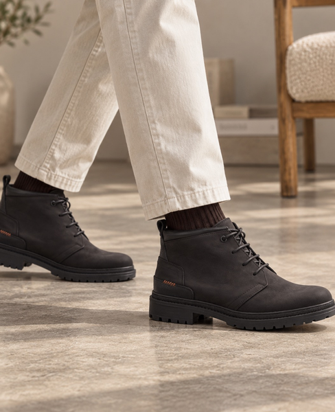 Davison Men's Black Leather Boots