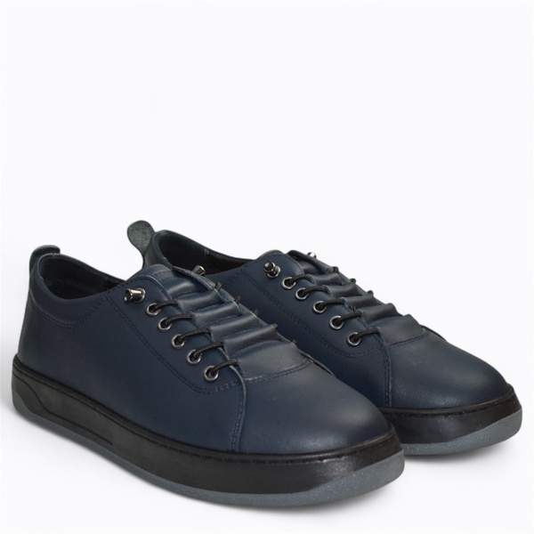 Skórzane granatowe sneakersy damskie Arestia