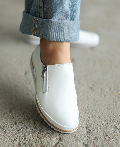 Norlith Women's White Leather Low-Top Shoes