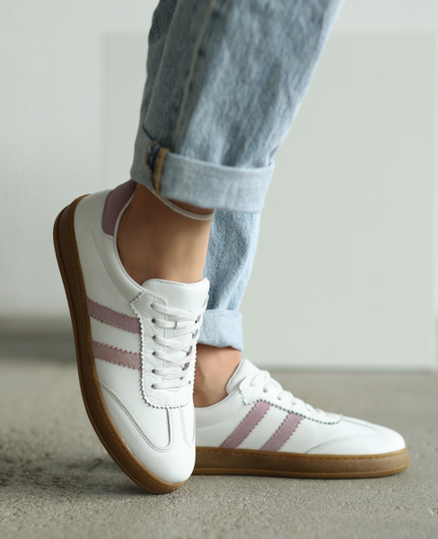Skórzane białe sneakersy damskie Magline
