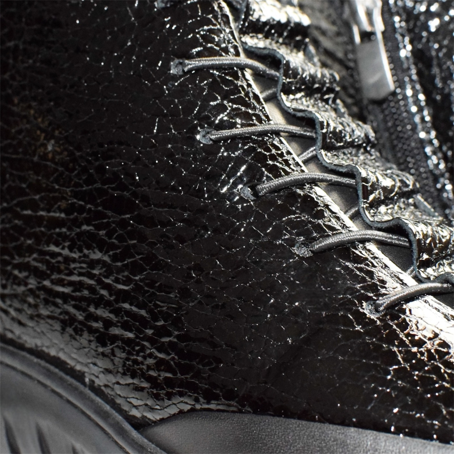 Skórzane czarne trzewiki damskie Aristea