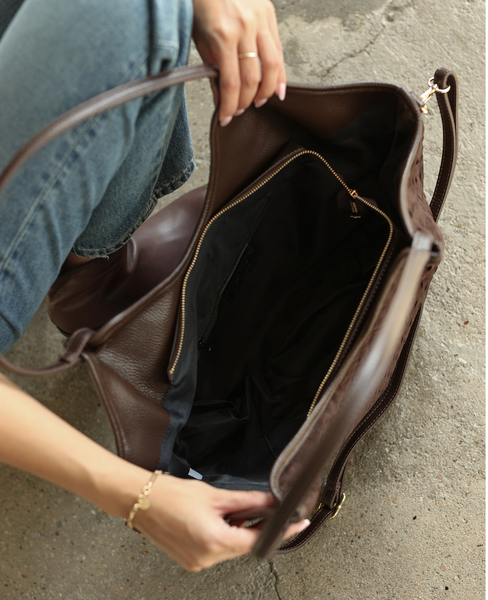 Desseri Cappuccino - Large Leather Tote Bag