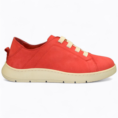 Nooria Women's Red Leather Low-Cut Shoes
