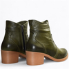 Skórzane zielone botki damskie Rillena