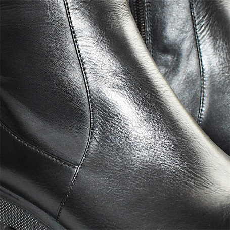 Bemiria Women's Black Leather Knee-High Boots