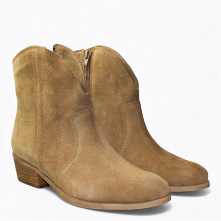 Seguara Women's Cappuccino-Colored Leather Cowboy Boots