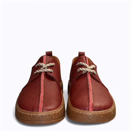 OLIRIEN WOMEN'S BURGUNDY LEATHER LOW-TOP SHOES