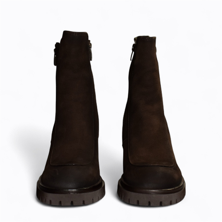 SKÓRZANE BRĄZOWE BOTKI DAMSKIE MILIORI