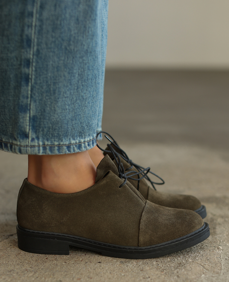 Tunelia Women's Khaki Leather Low-Cut Shoes