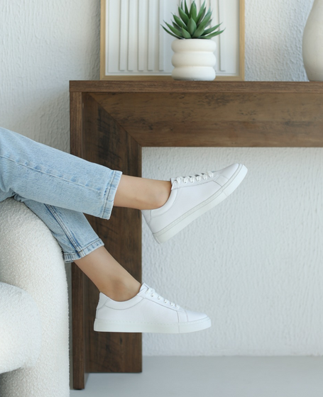 Holetia White Leather Women's Sneakers