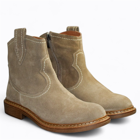 Callira Women's Gray Leather Cowboy Boots