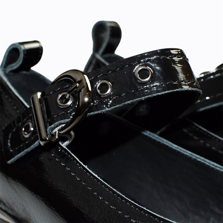 Skórzane czarne półbuty damskie Emarina